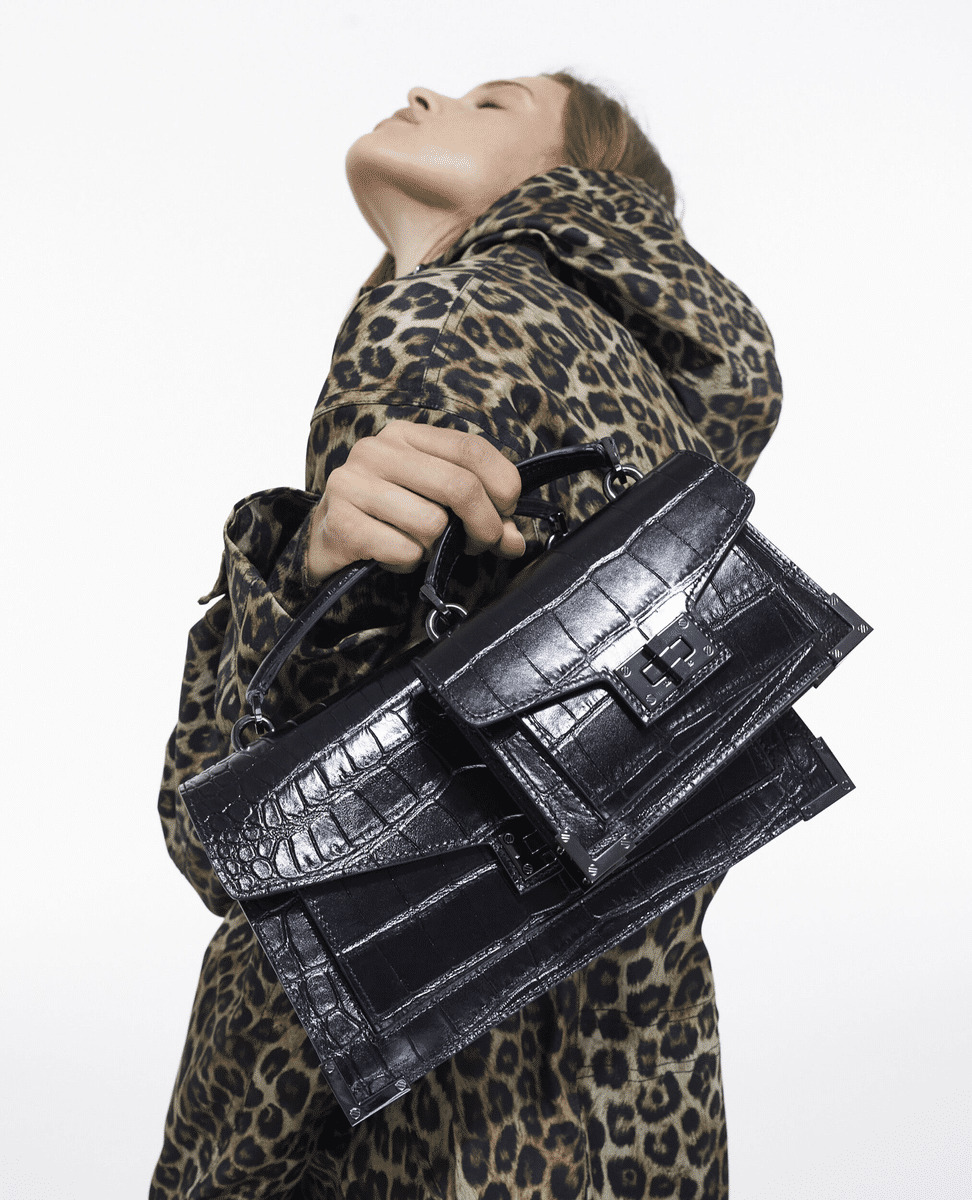 Medium Bag Emily Croco Metallerie Gun the kooples