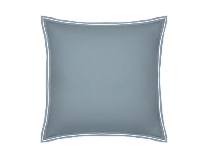 TAIE D'OREILLER | Pure White Percale Lavée - Blue - Finition White
