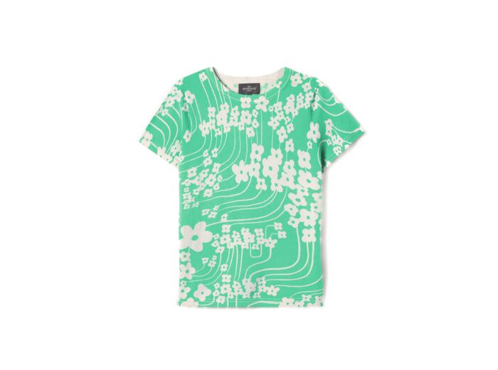 T-shirt imprimé fleurs - Femme - VERT TUPPER/NATUREL