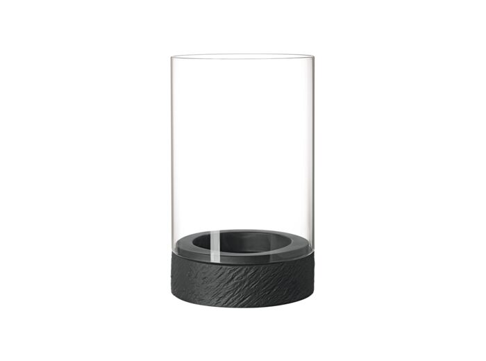 Manufacture Rock Home - Photophore sous verre noir, en céramique