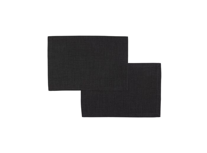 Textil Uni TREND set de table noir, ensemble de 2, 35 x 50 cm