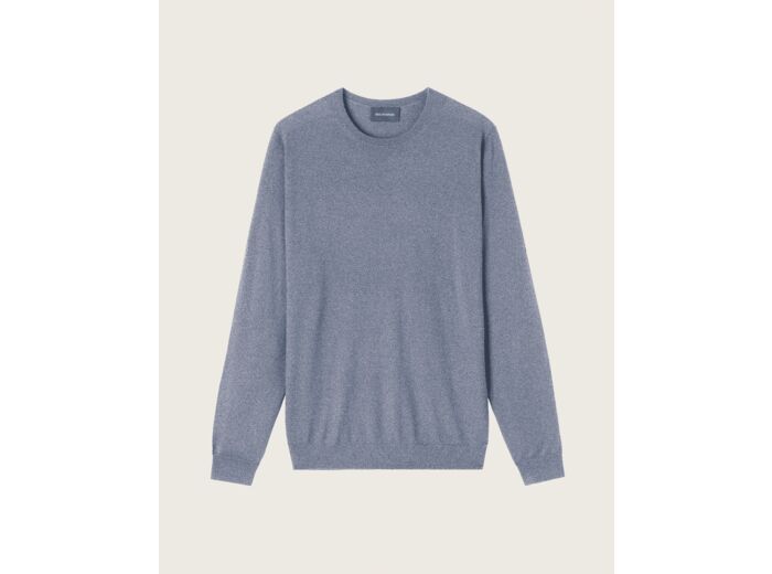 Pull col rond ultrafin - Homme - BLEU APATITE