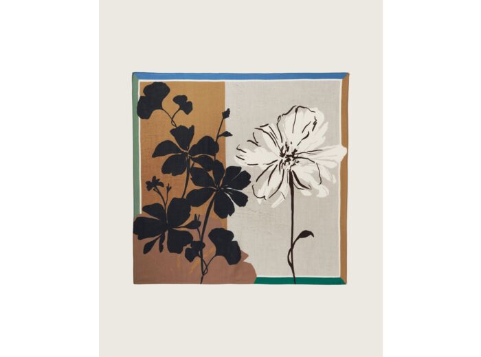 Carré imprimé color block et fleurs 120 x 120 cm - Accessoires - DIJON