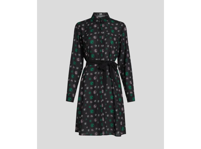 DOTS AOP FLUID SHIRT DRESS