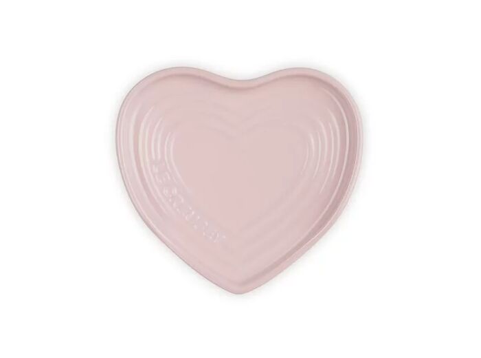 Repose-cuillère coeur en céramique chiffon pink