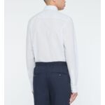 Chemise Hinen droite coton et lin à carreaux - Galeries Lafayette