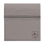 TAIE D'OREILLER | Pure White Percale Lavée - Cocoa - Finition Black