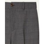 Pantalon Abby à carreaux en laine grise