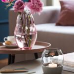 Rose Garden Home - Vase rose transparent en cristallin