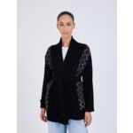 Cardigan laine et cachemire jacquard slave Naja NOIR