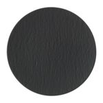 Manufacture Rock - Grande assiette plate, ronde, noire, en porcelaine haut de gamme