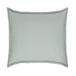 TAIE D'OREILLER | Pure White Percale Lavée - Light Green - Finition Black