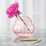 Rose Garden Home vase en verre/photophore, 19 x 17 cm, rose