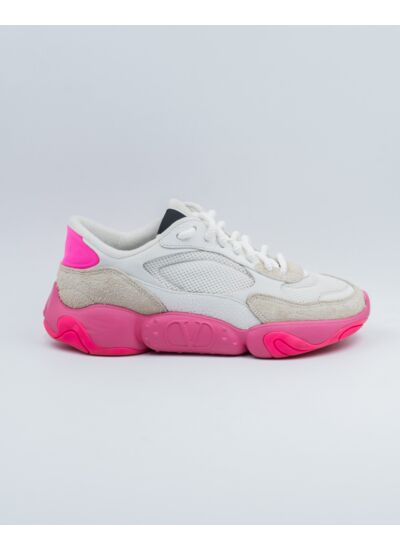 Valentino Bubbleback Sneaker 'White Fuchsia'