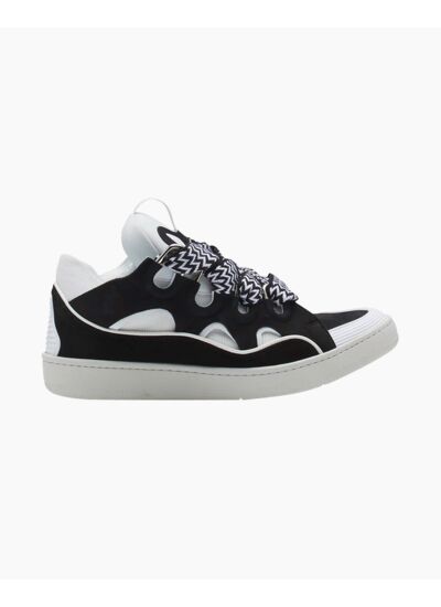 Lanvin Leather Curb Sneaker White Black