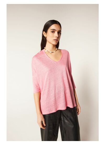 Poncho-t-shirt-lin-Emilie ROSE_MERVEILLEUX