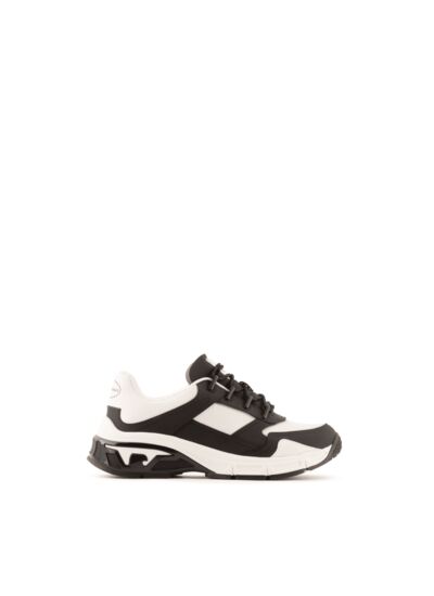 Sneakers Caoutchouc Pu+Nylo - Noir+Coffre Blanc