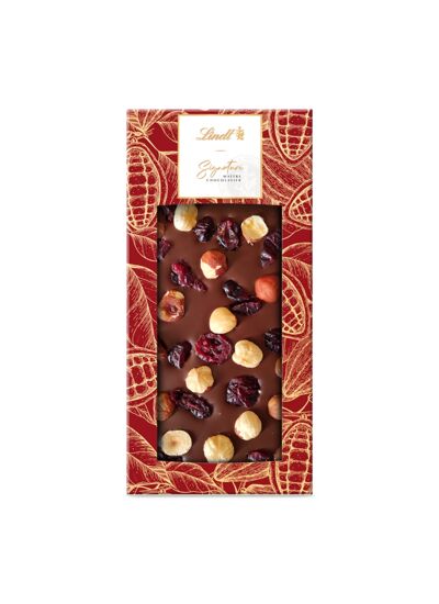 Tablette Noir Noisettes Cranberries 100g Lindt SIGNATURE MAÎTRE CHOCOLATIER