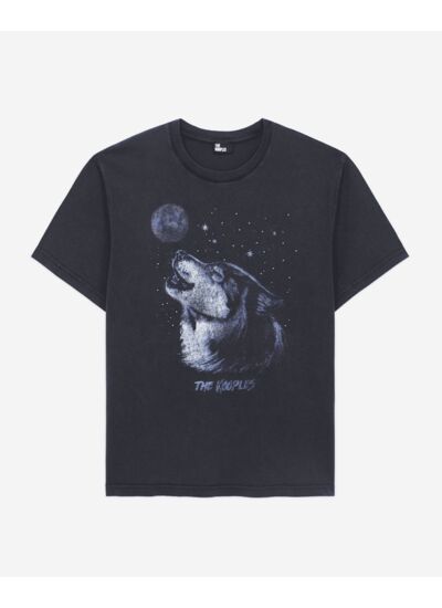 T-Shirt Manches Courtes Wash Avec Print Loup Femme