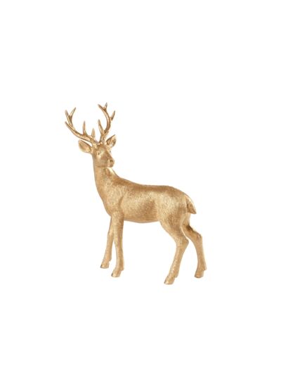 Winter Collage Accessoires Cerf debout doré 22cm