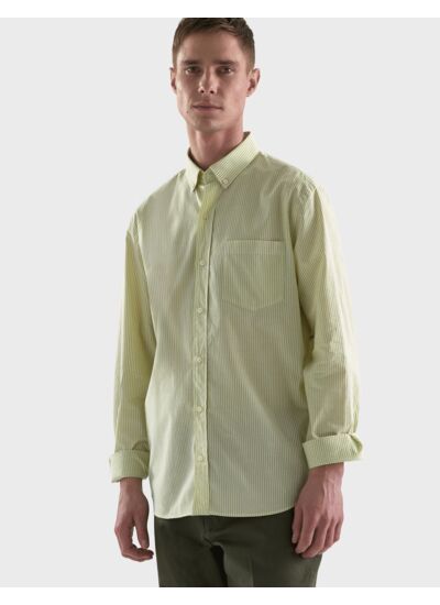 Chemise Gabriel rayée vert anis