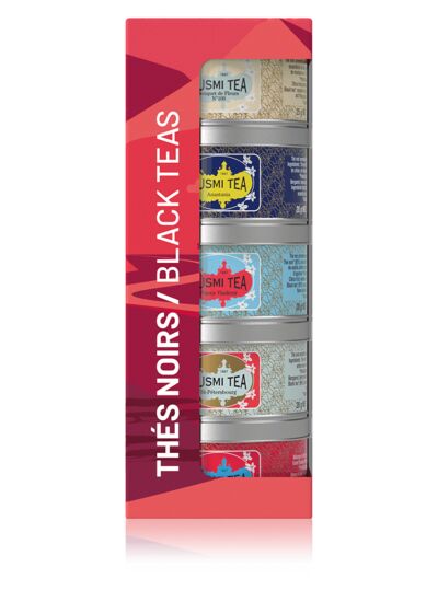 Les Thés noirs bio - Assortiment de 5 boîtes métal - 100 gr