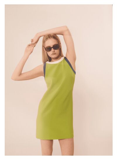 Robe Rosanna-Vert en Polyester