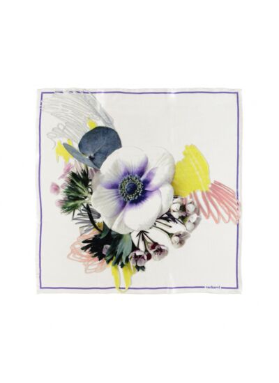 Foulard soie Madeleine White