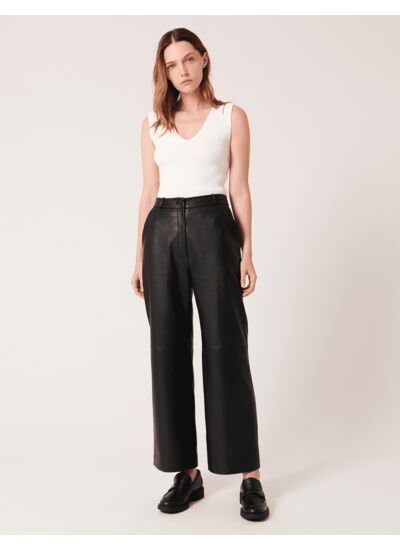 Pantalon Prisk Noir en Cuir