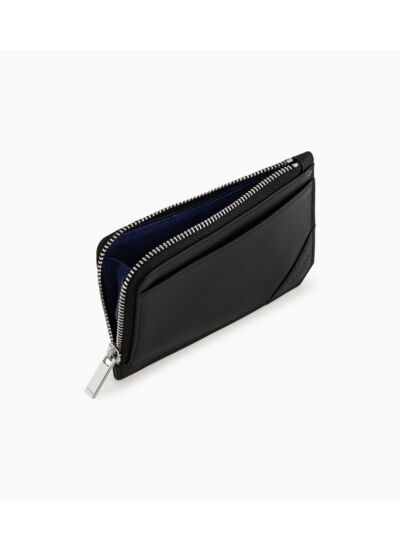 Porte cartes zip en L Georges en cuir lisse le tanneur