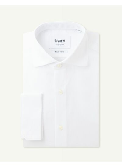 Chemise Ajustée en façonné uni blanc