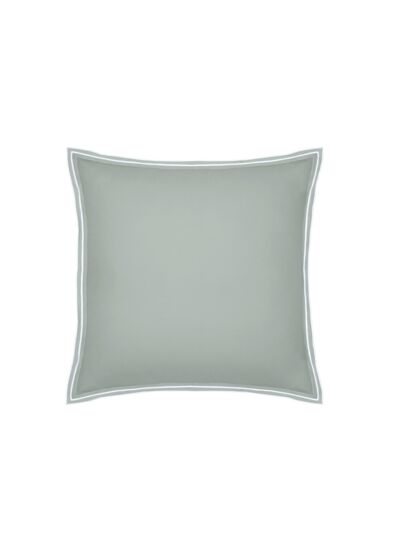 TAIE D'OREILLER | Pure White Percale Lavée - Light Green  - Finition White