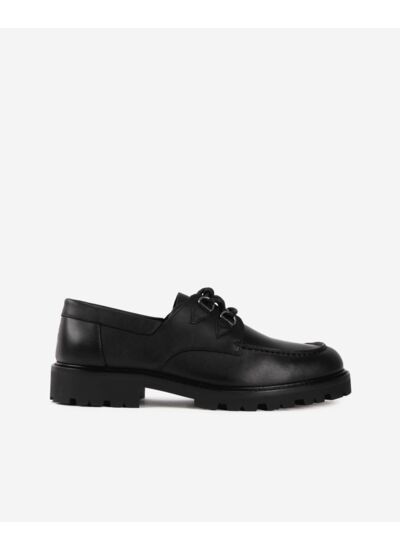 Derbies En Cuir Noir Avec Lacets