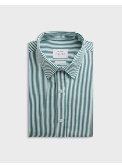 Chemise classique rayée verte