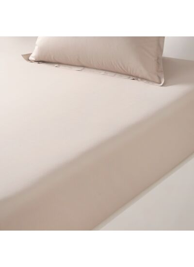 TDM - Drap housse en percale de coton ecru, Percale Unie 80 Fils