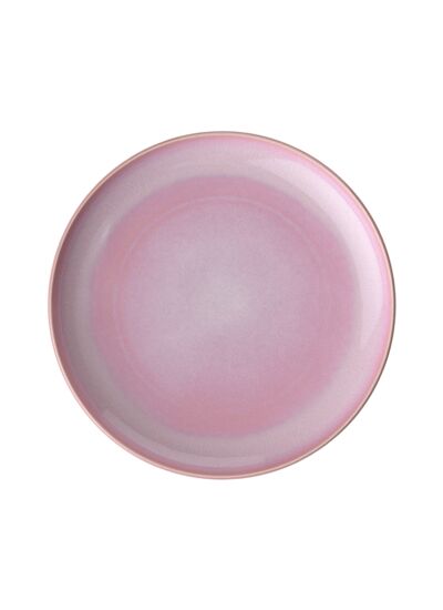 Perlemor Coral - Assiette plate, rose, en porcelaine haut de gamme