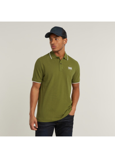 POLO CHEST LOGO STRIPED