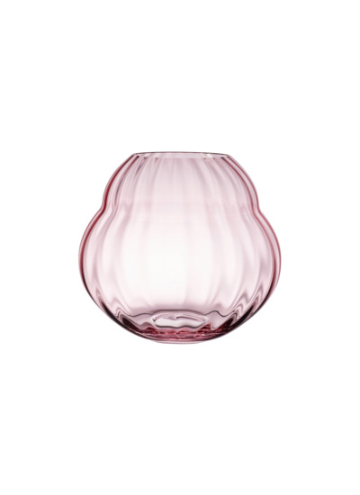 Rose Garden Home vase en verre/photophore, 19 x 17 cm, rose