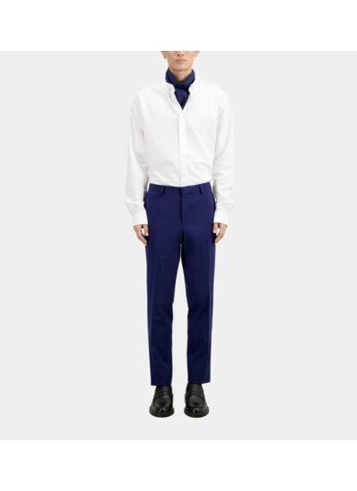 Pantalon De Costume Bleu Vif En Laine Homme