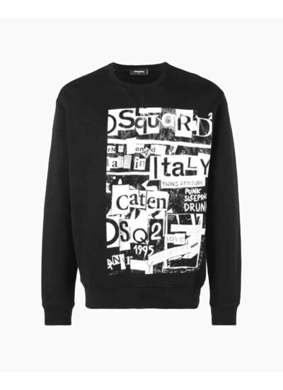 Dsquared Crewneck Caten Patchwork Black