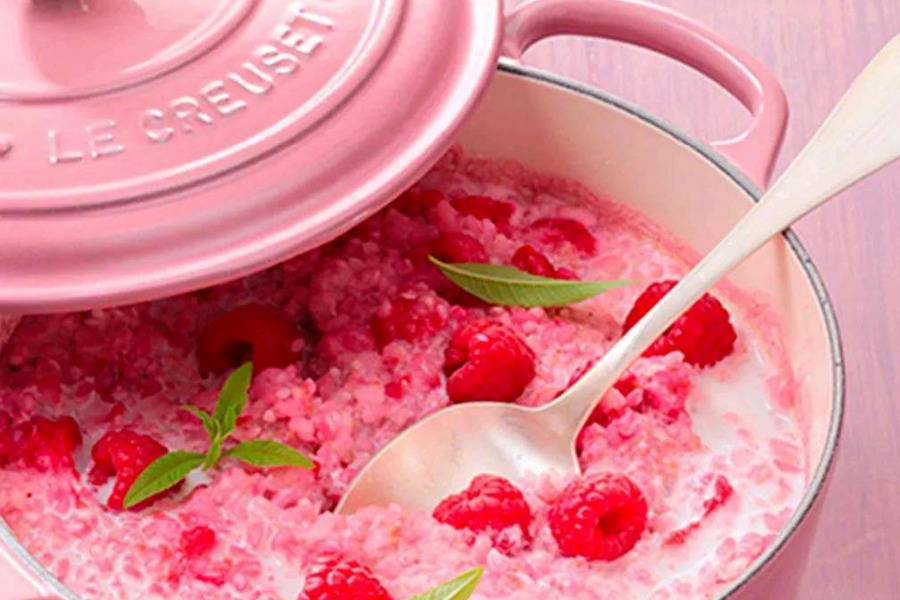 Cocotte de riz au lait aux framboise