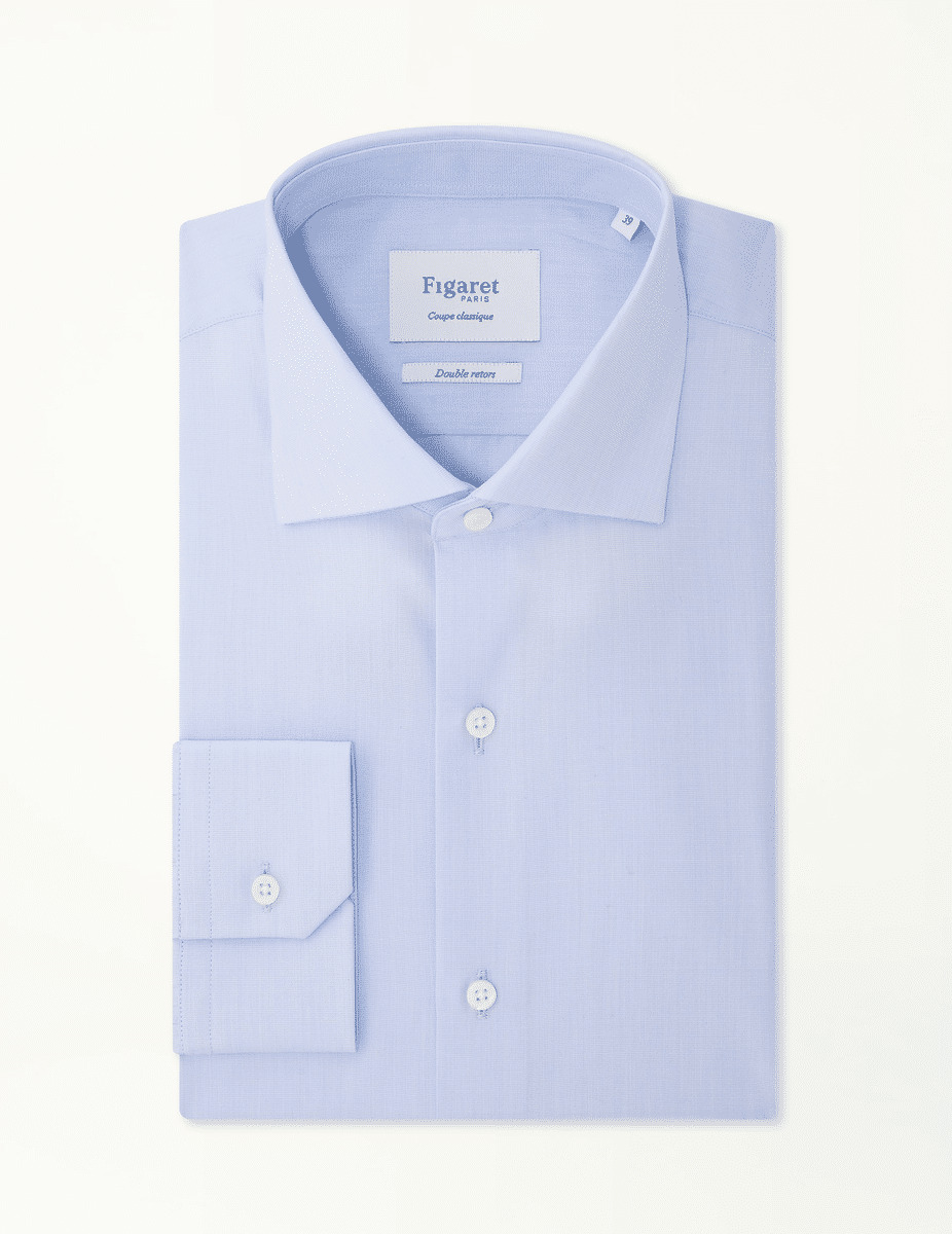 Chemise Classique en fil-à-fil bleu