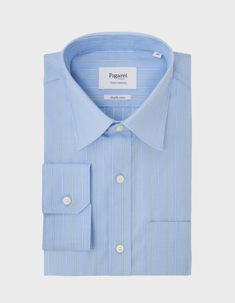 Chemise Classique rayée bleue