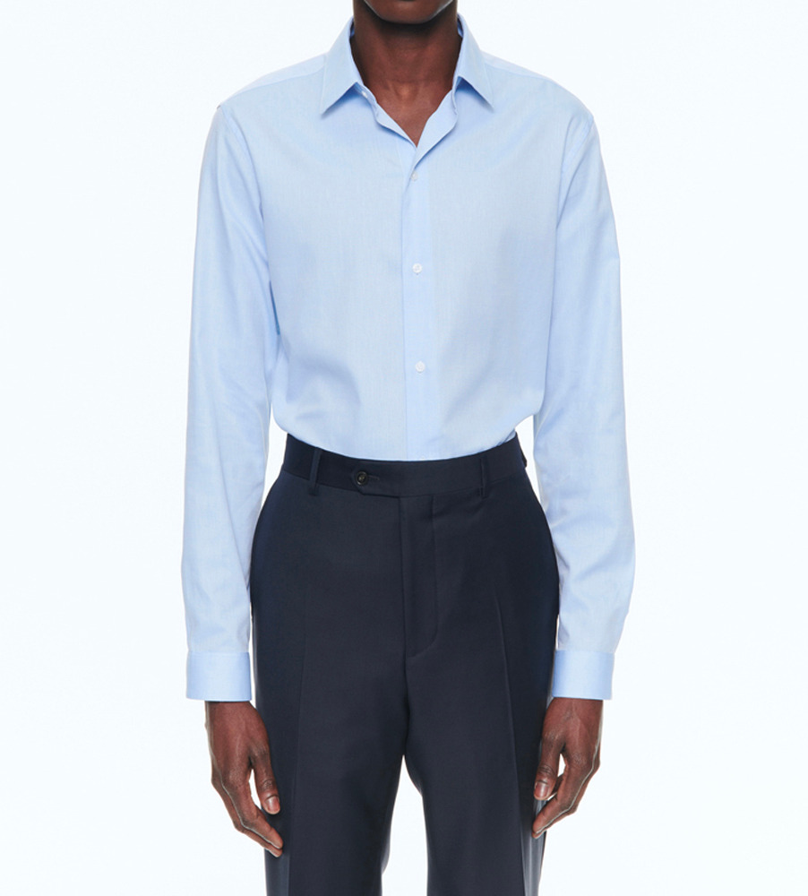 Chemise bleue en twill de coton