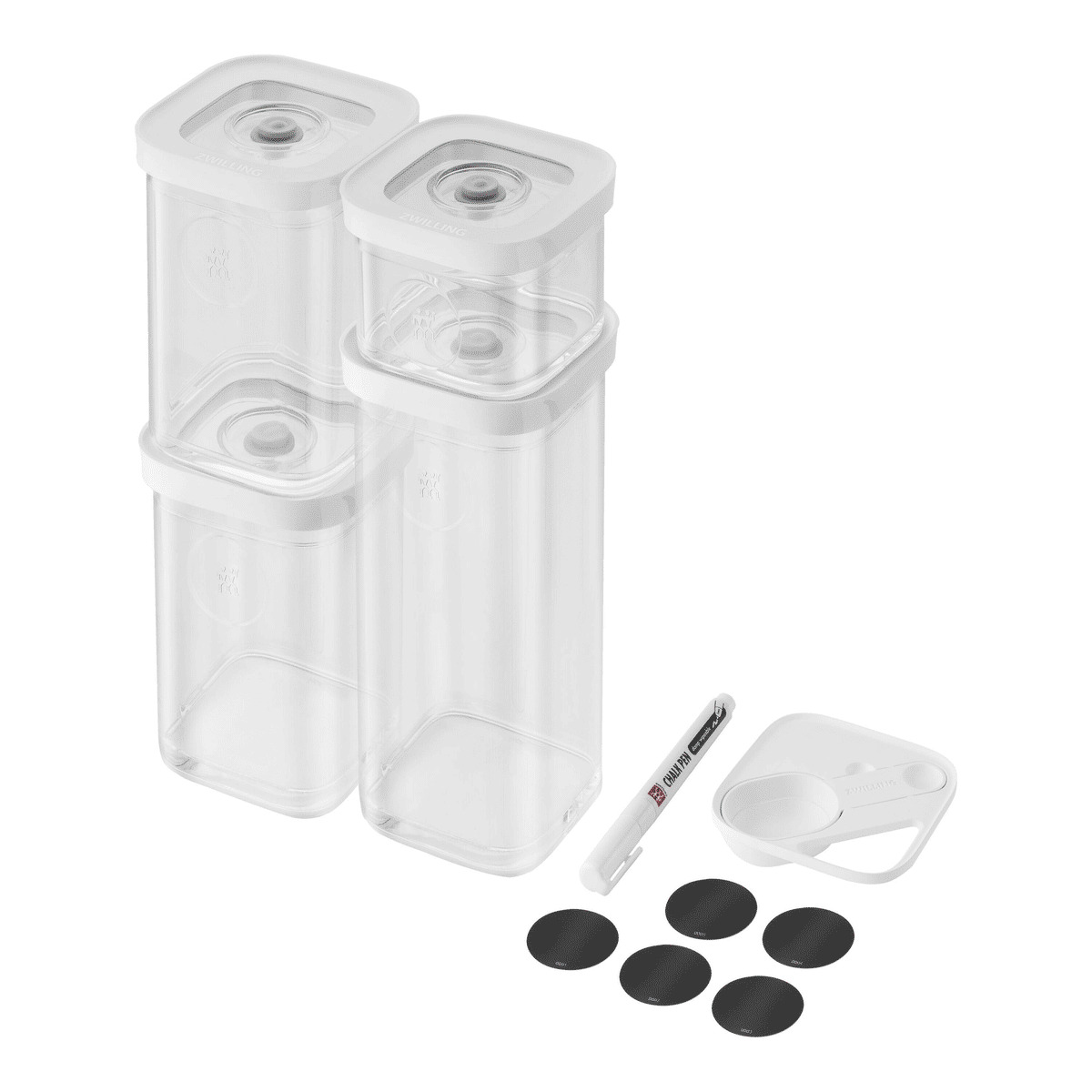 Kit CUBE, S / 6-pcs, transparent-blanc