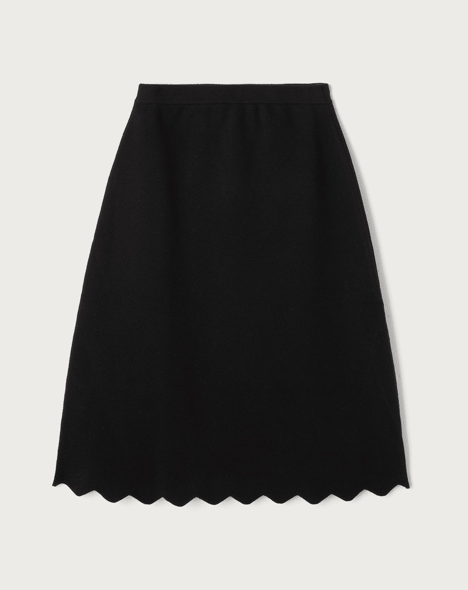 Jupe milano midi finition fantaisie - Femme - NOIR