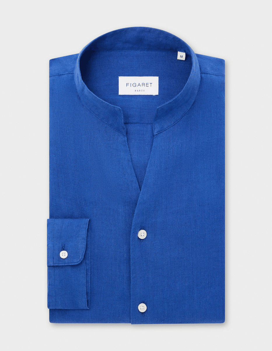 Chemise Carl en lin bleu