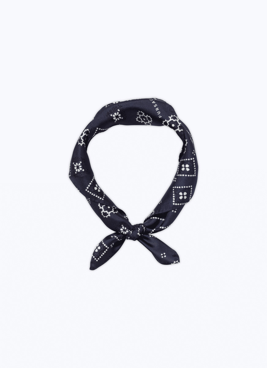 Bandana en soie bleu marine