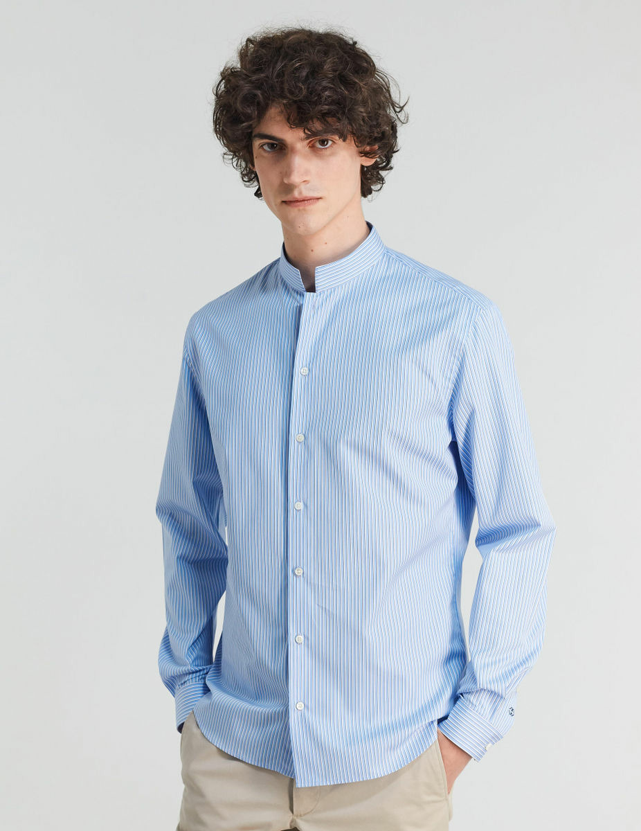 Chemise Ajustée rayée bleue