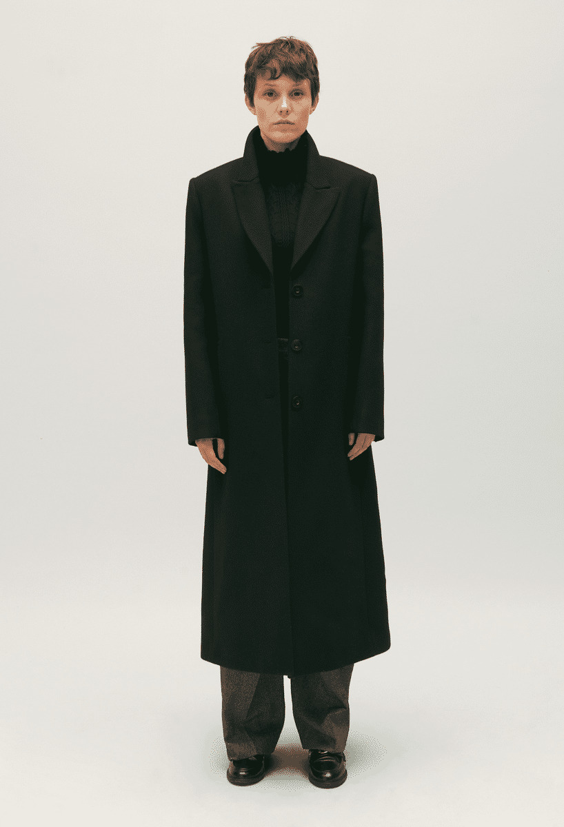 Manteau droit mi-long noir